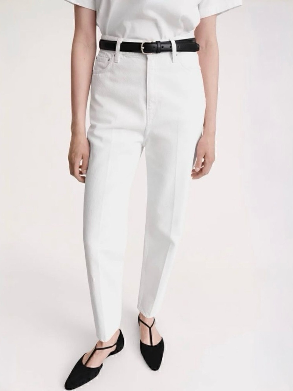 TOTEME Tapered Leg Denim in Coated White